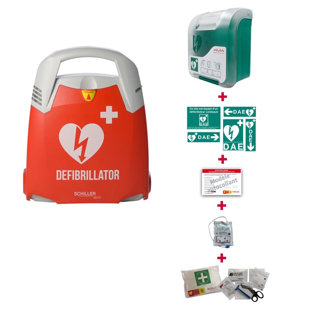PACK DÉFIBRILLATEUR AUTOMATIQUE INTÉRIEUR FRED PA-1 SCHILLER